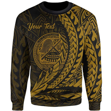 American Samoa Custom Personalised Sweatshirt - Wings Style Gold Color-Myprintsy