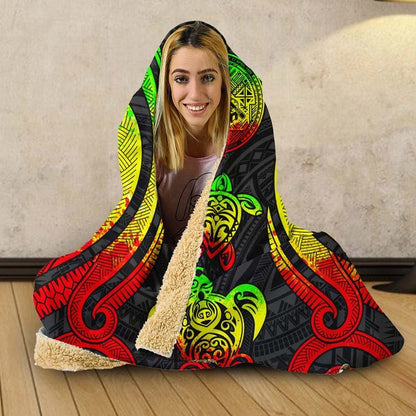 American Samoa Hooded Blanket - Reggae Tentacle Turtle