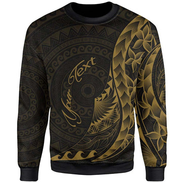 American Samoa Sweatshirt - Custom Personalised Polynesian Pattern Style Gold Color-Myprintsy