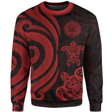 American Samoa Sweatshirt - Red Tentacle Turtle-Myprintsy