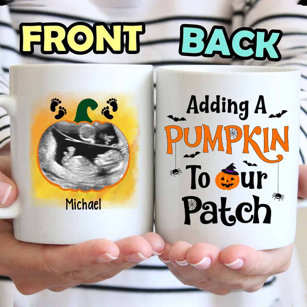 Adding A Pumpkin To Our Patch Custom Mug - Personalized Coffee Mug - Halloween Gift
