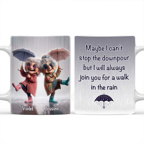 I'll Join You For A Walk In The Rain - Personalized Coffee Mug