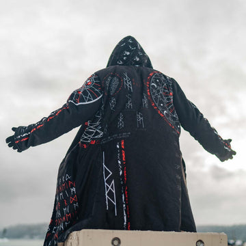 Nine Worlds Cloak - Norse Cosmology Sherpa-Lined Hooded Cloak