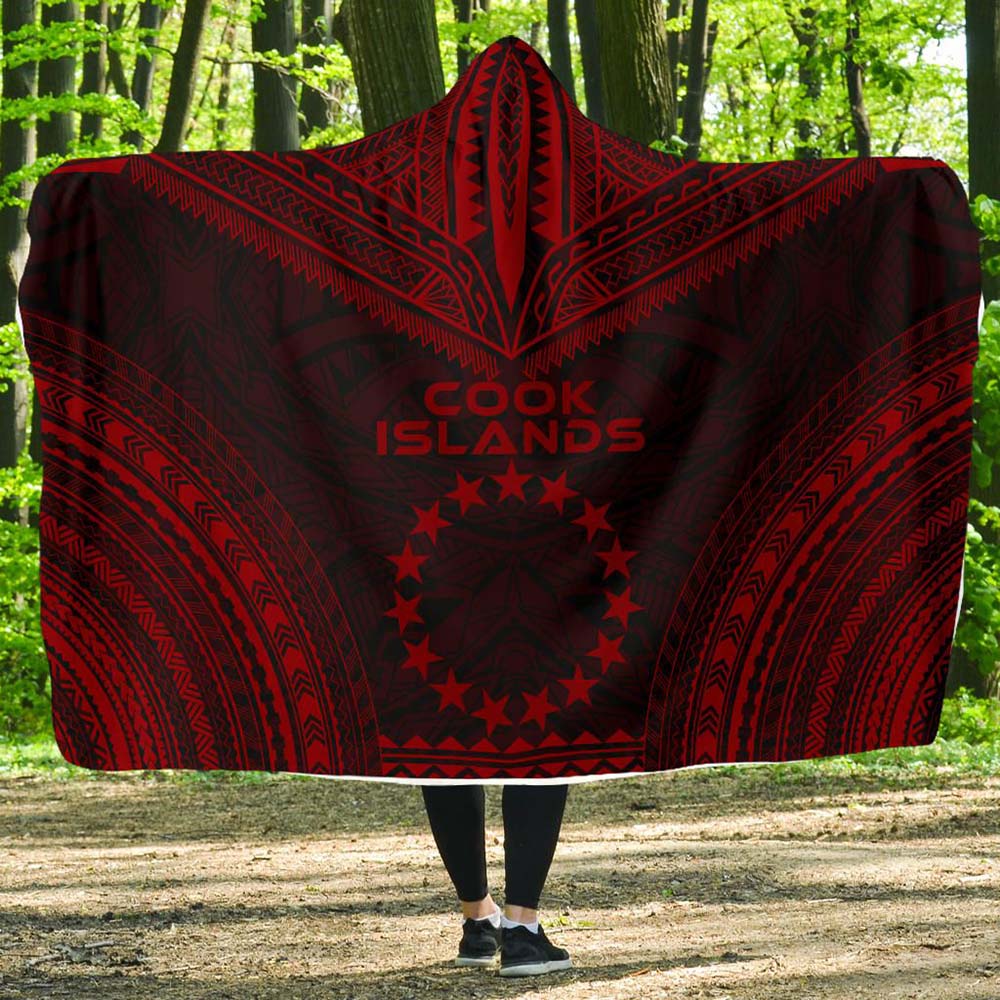 Cook Islands Polynesian Chief Hooded Blanket - Red Version-Myprintsy