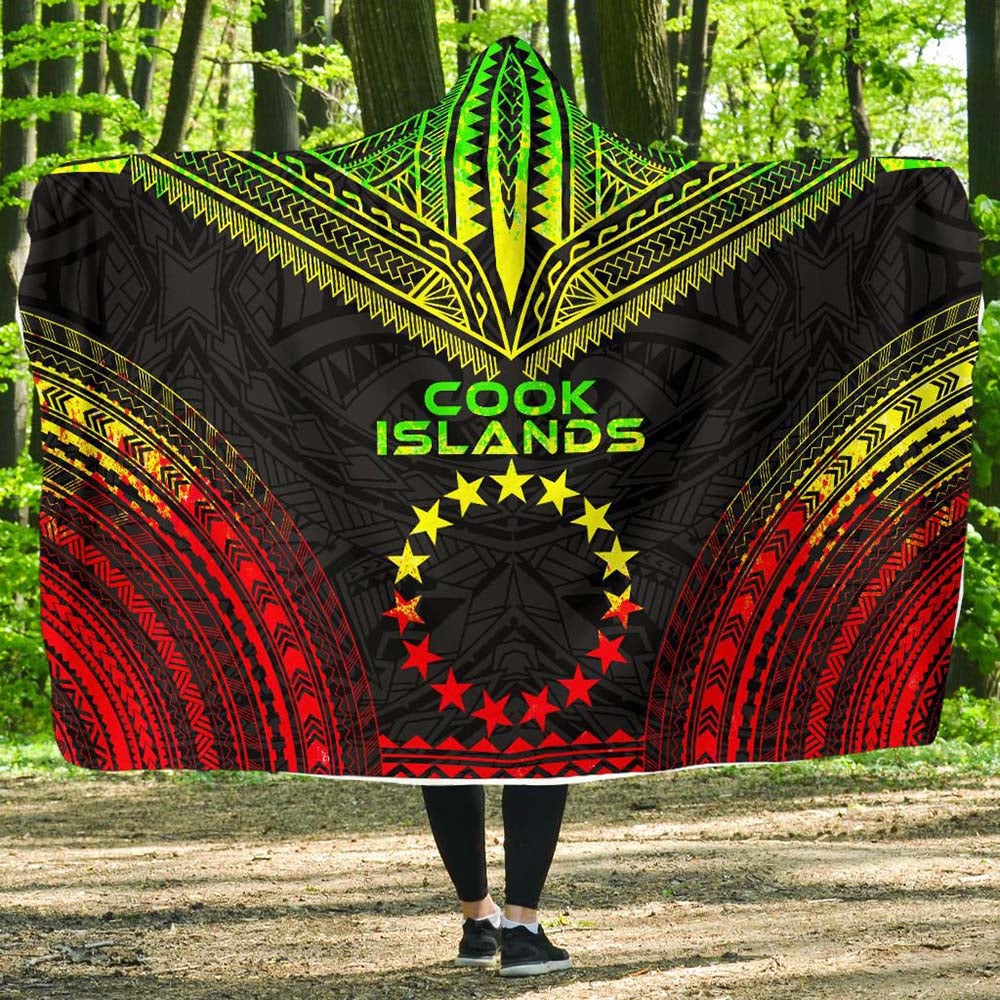 Cook Islands Polynesian Chief Hooded Blanket - Reggae Version