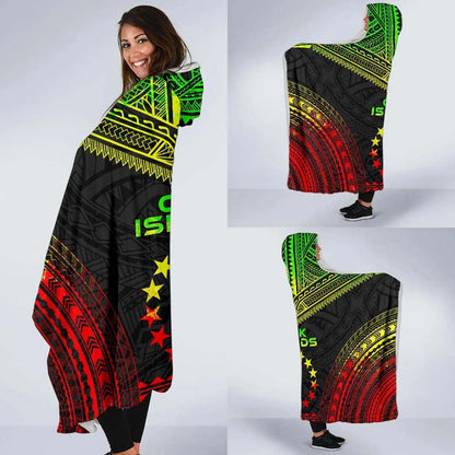 Cook Islands Polynesian Chief Hooded Blanket - Reggae Version