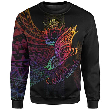 Cook Islands Sweatshirt - Butterfly Polynesian Style-Myprintsy