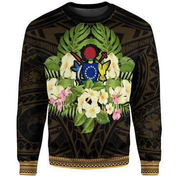 Cook Islands Sweatshirt - Polynesian Gold Patterns Collection-Myprintsy
