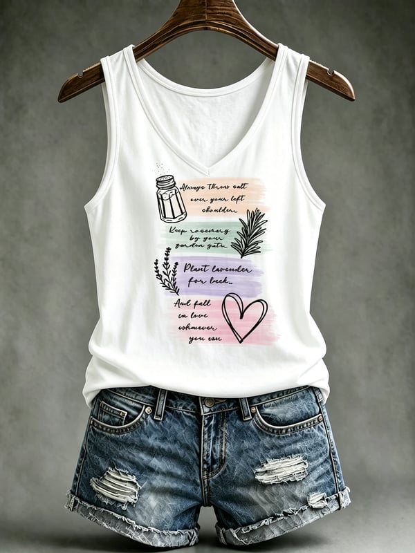 Keep Rosemary By Your Garden Gate - Casual Tank Top
