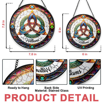 Celtic Knot Garden Suncatcher - Personalized Stained Glass Window Hanging Suncatcher