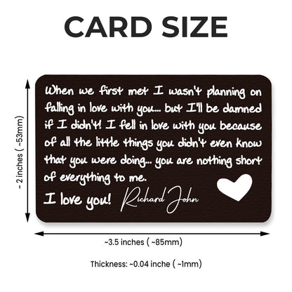 When We First Met - Personalized Aluminum Wallet Card