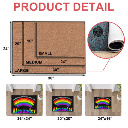 In A World Where You Can Be Anything - Personalized Doormat