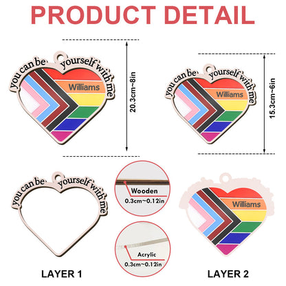 You Can Be Yourself With Me - Personalized Window Hanging Suncatcher Ornament