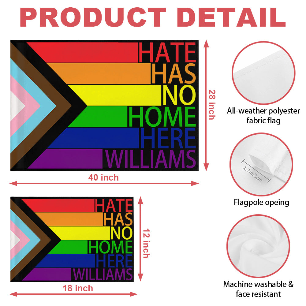 Hate Has No Home Here - Personalized Custom Flag