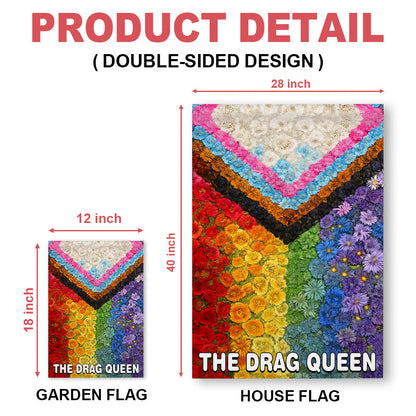 Floral Progressive Pride - Personalized Garden Flag