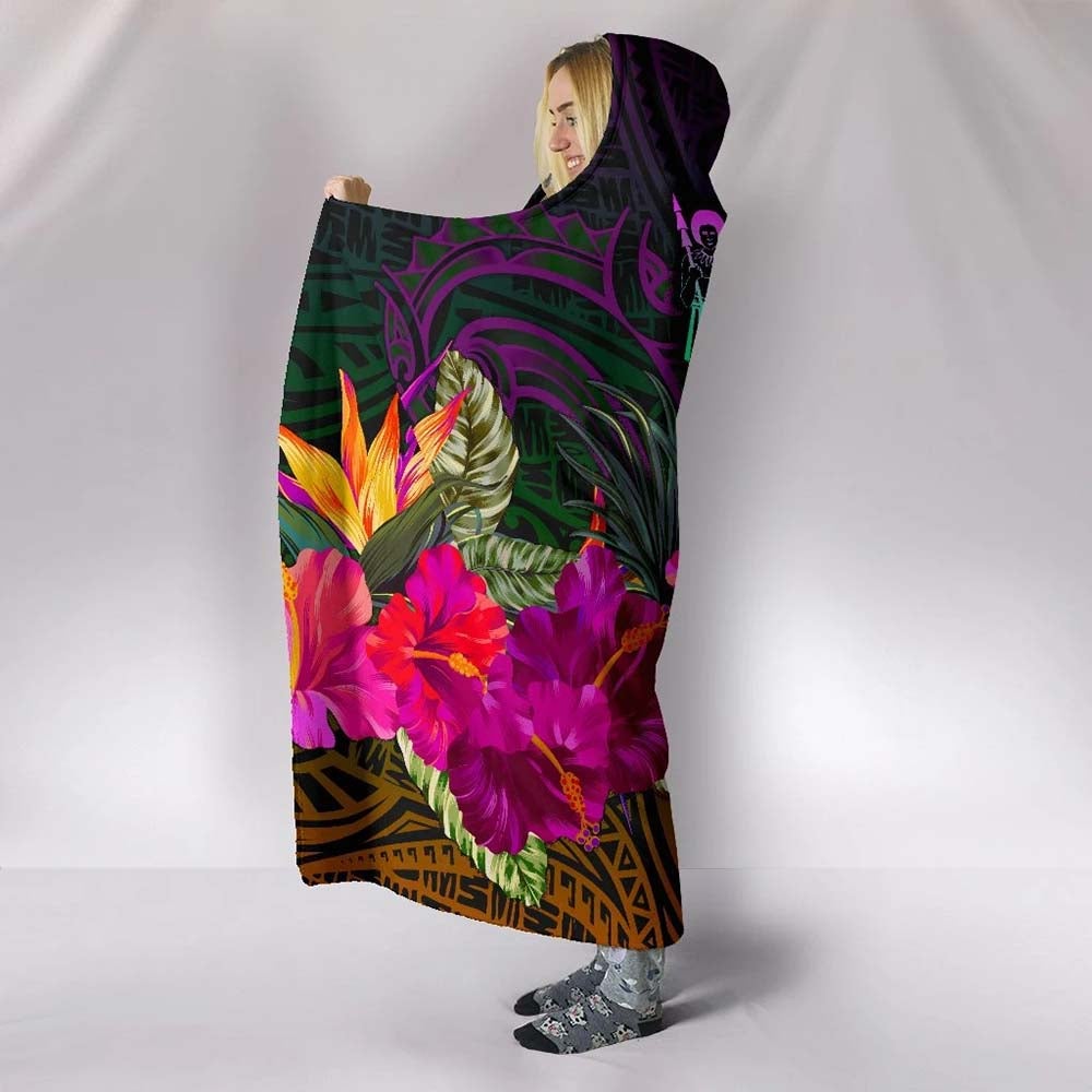 Fiji Hooded Blanket - Summer Hibiscus