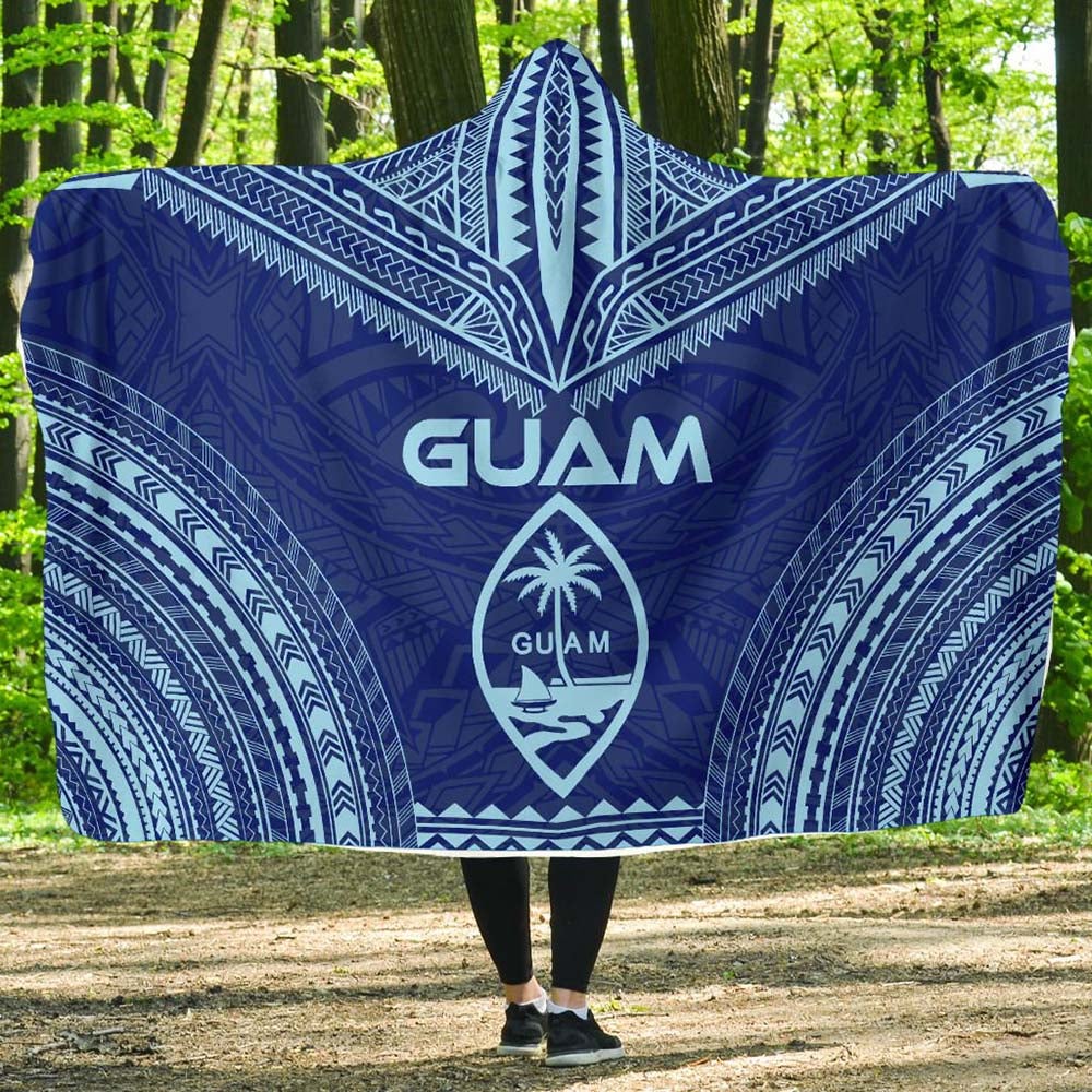 Guam Flag Polynesian Chief Hooded Blanket-Myprintsy
