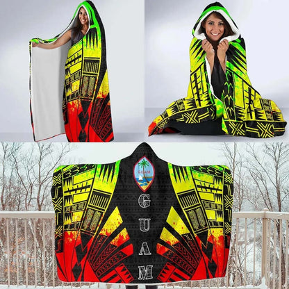 Guam Hooded Blanket - Polynesian Tattoo Reggae