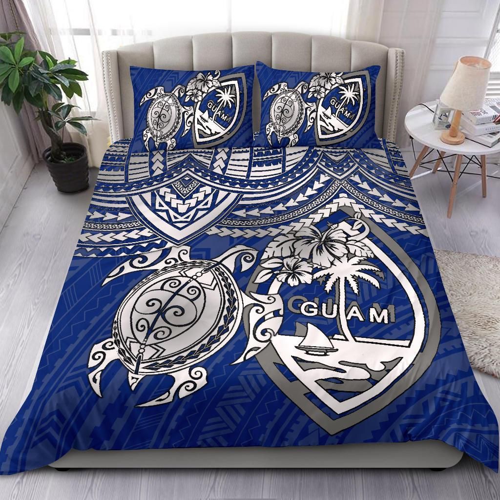 Guam Polynesian Duvet Cover Set - White Turtle