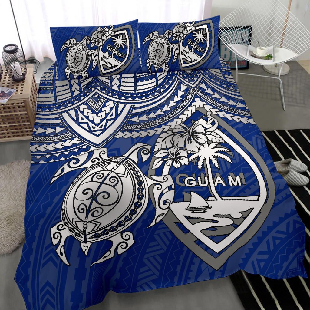 Guam Polynesian Duvet Cover Set - White Turtle