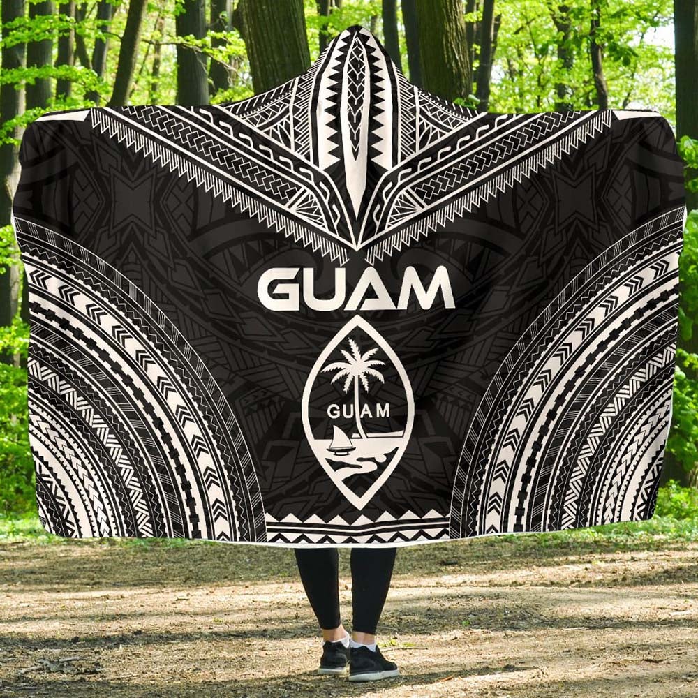 Guam Polynesian Chief Hooded Blanket - Black Version
