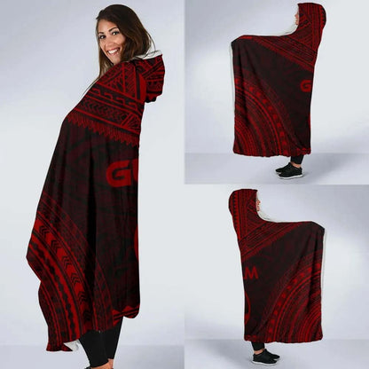 Guam Polynesian Chief Hooded Blanket - Red Version