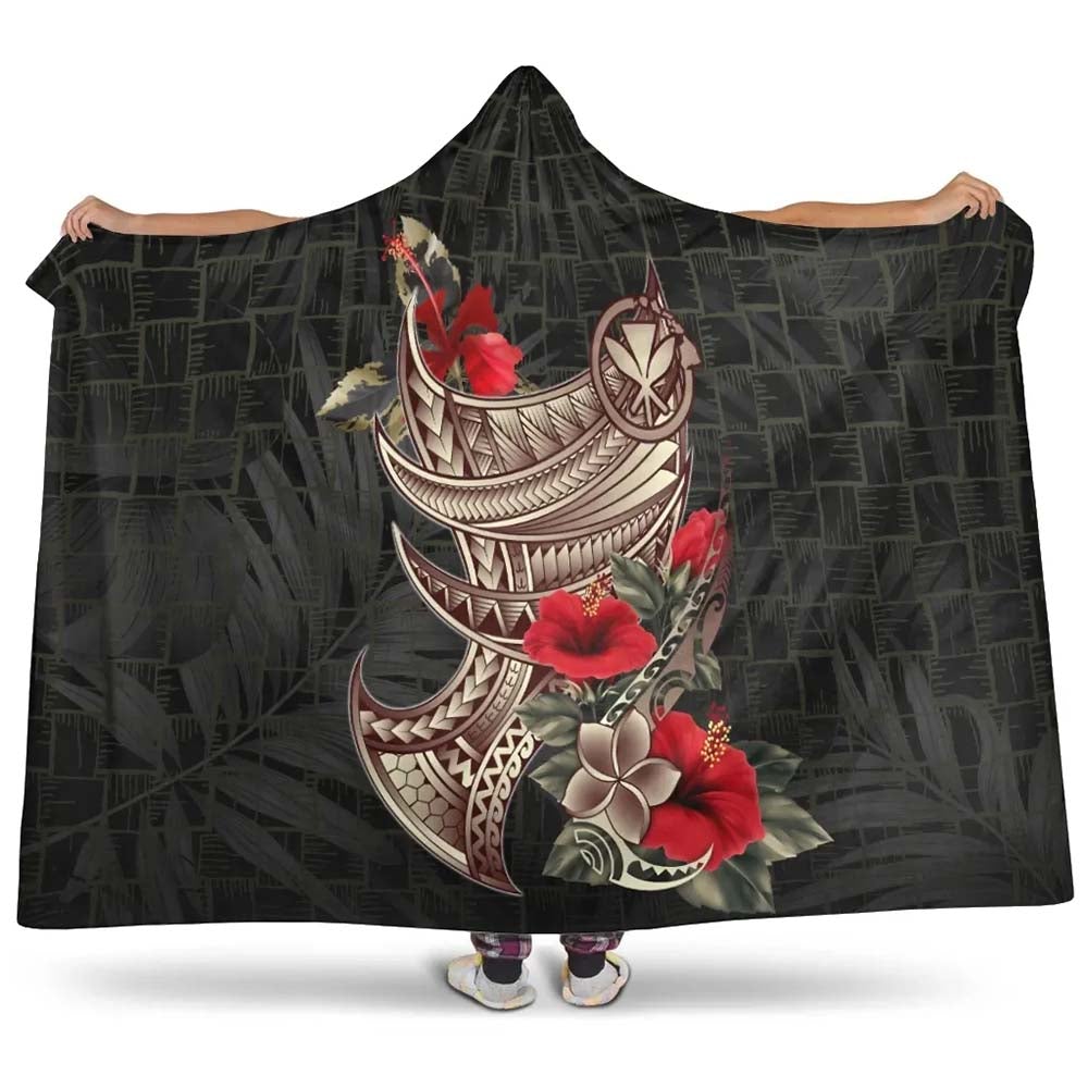 Hawaii Hooded Blanket - Kanaka Maoli Polynesian Tribal Tatoo