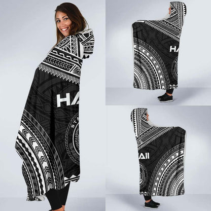 Hawaii Polynesian Chief Hooded Blanket - Black Version