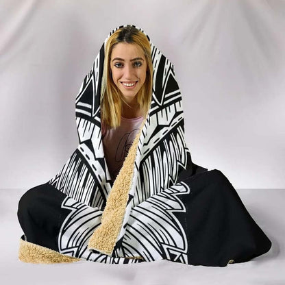 Hawaii Polynesian Hooded Blanket - Hawaii Pride White Version
