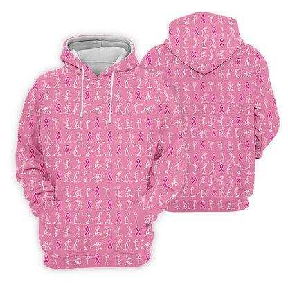 Funny Stick Figure Men's Golf, Breast Cancer Awareness Shirt