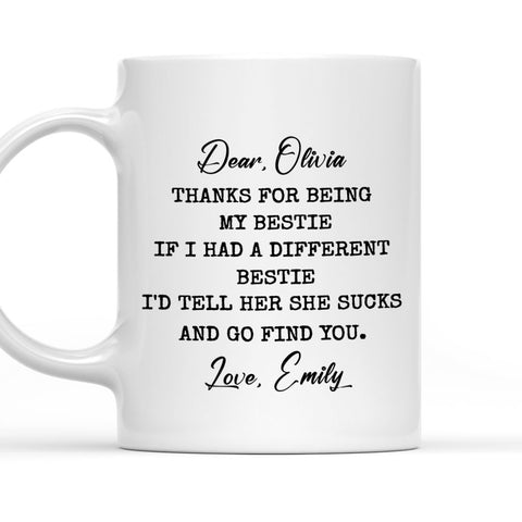 Thanks For Being My Bestie - Personalized Coffee Mug