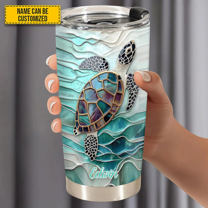 Sea Turtle Ocean - Personalized Turtle Tumbler