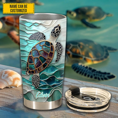Sea Turtle Ocean - Personalized Turtle Tumbler
