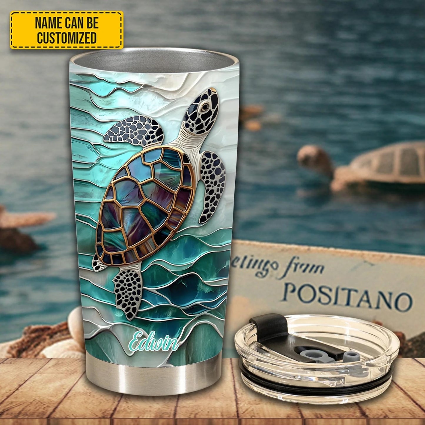 Sea Turtle Ocean - Personalized Turtle Tumbler