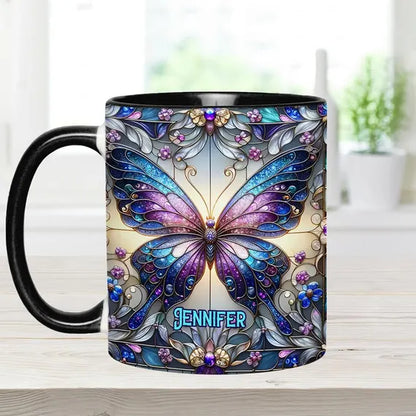 Beautiful Butterfly - Personalized Butterfly Accent Mug