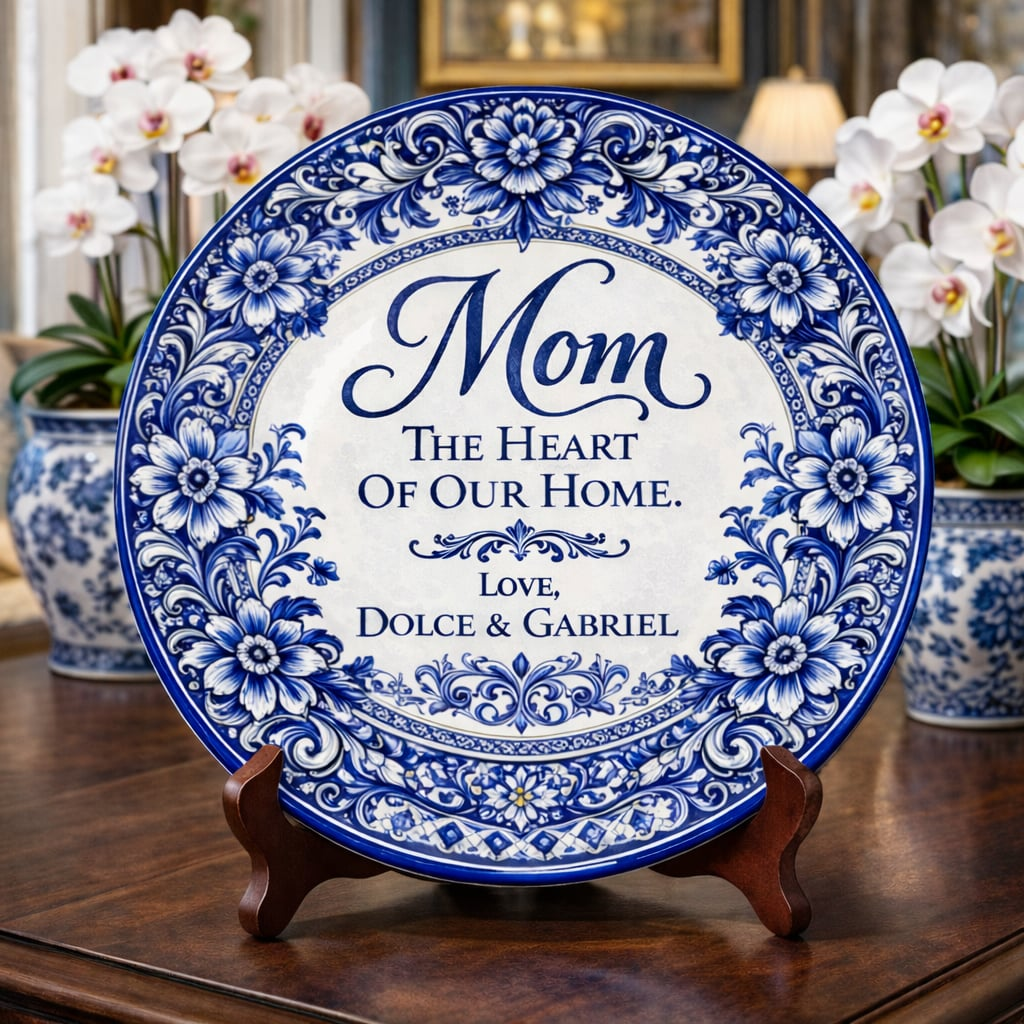The Heart Of Our Home - Personalized Ceramic Round Plate