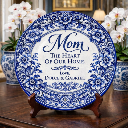 The Heart Of Our Home - Personalized Ceramic Round Plate