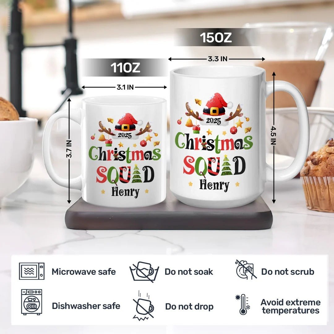 Christmas Squad - Personalized Ceramic Coffee Mug