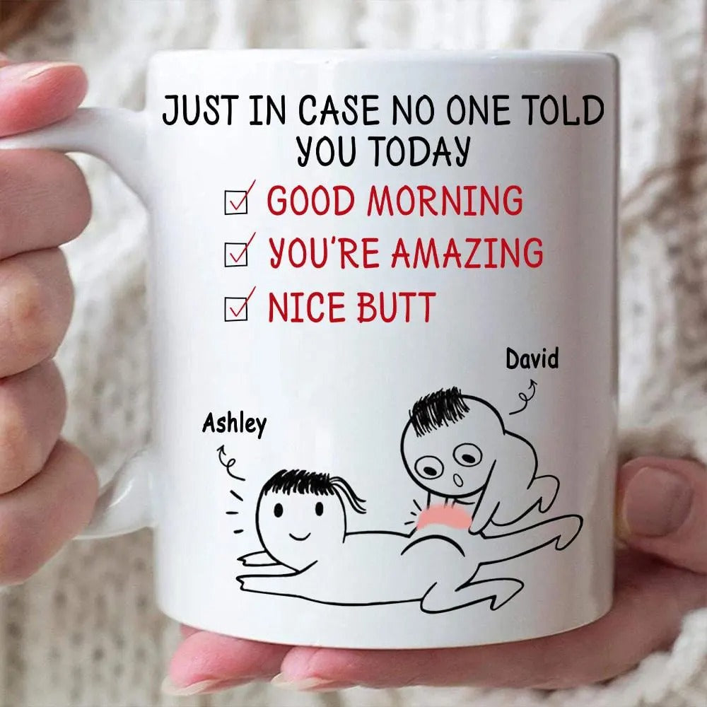 Personalized Just In Case No One Told You Today Mug, Funny Gift for Couple