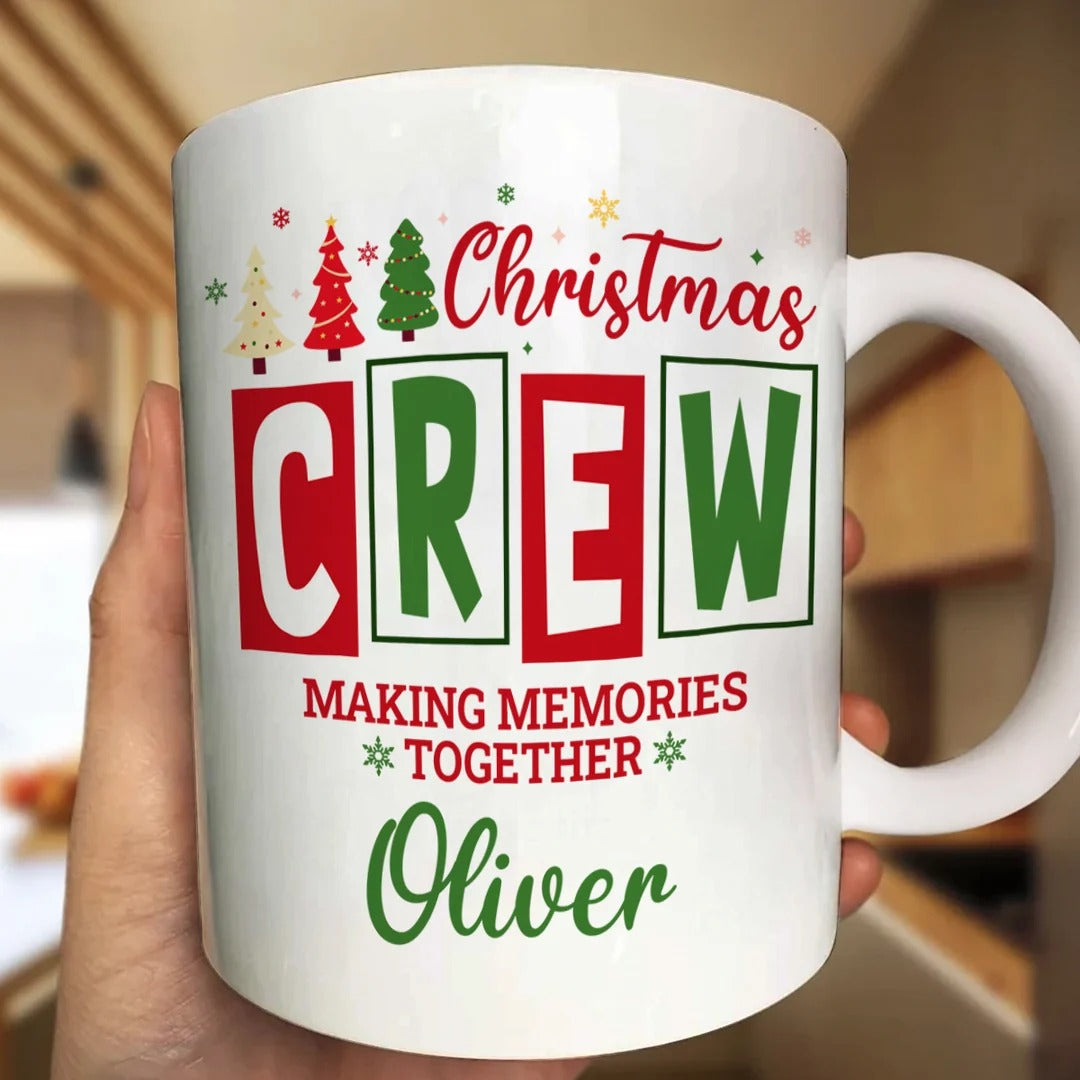 Christmas Crew Matching Family Sibling Gifts - Personalized Ceramic Coffee Mug