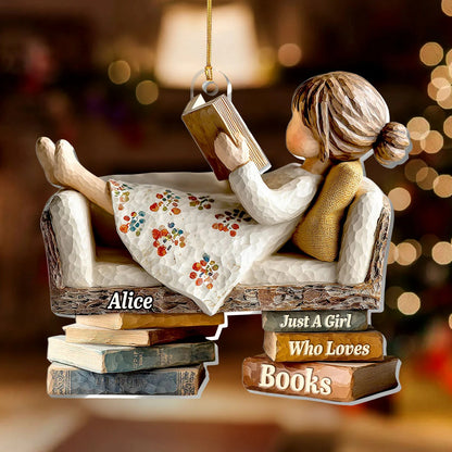 Just A Girl Who Love Books - Personalized Acrylic Ornament