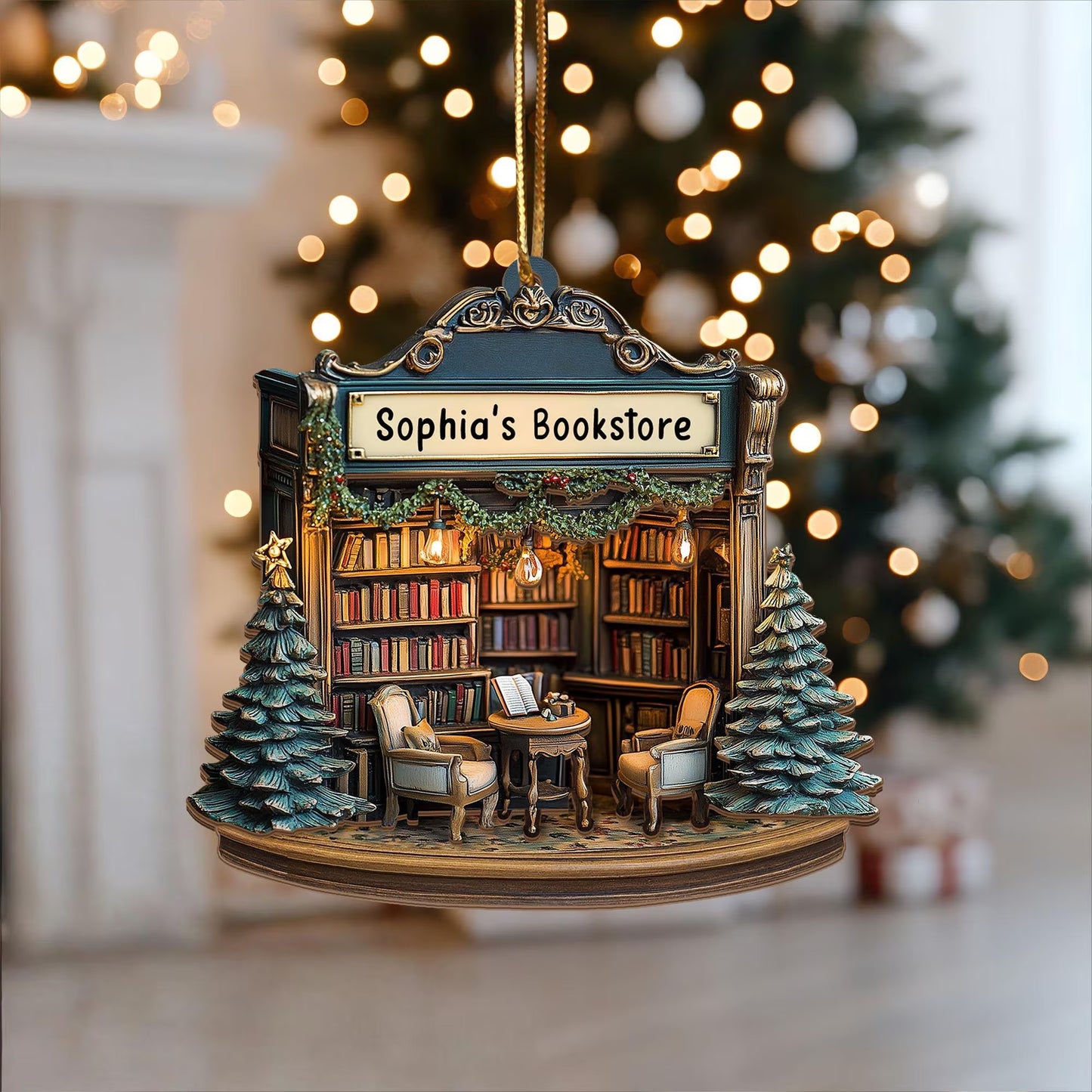 Bookstore - Gift For Friends, Family Members, Book Lovers - Personalized 2-Layer Wooden Ornament