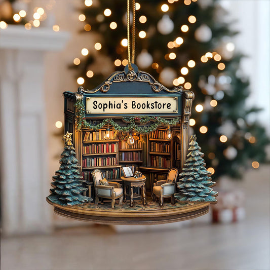 Bookstore - Gift For Friends, Family Members, Book Lovers - Personalized 2-Layer Wooden Ornament
