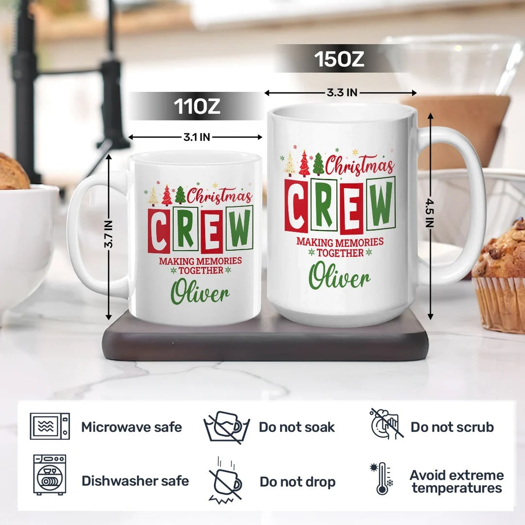 Christmas Crew Matching Family Sibling Gifts - Personalized Ceramic Coffee Mug