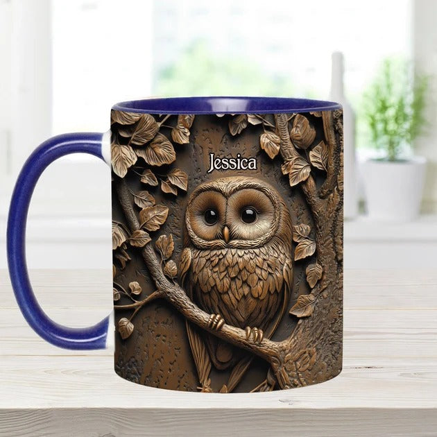 Stunning Owl - Personalized Owl Accent Mug