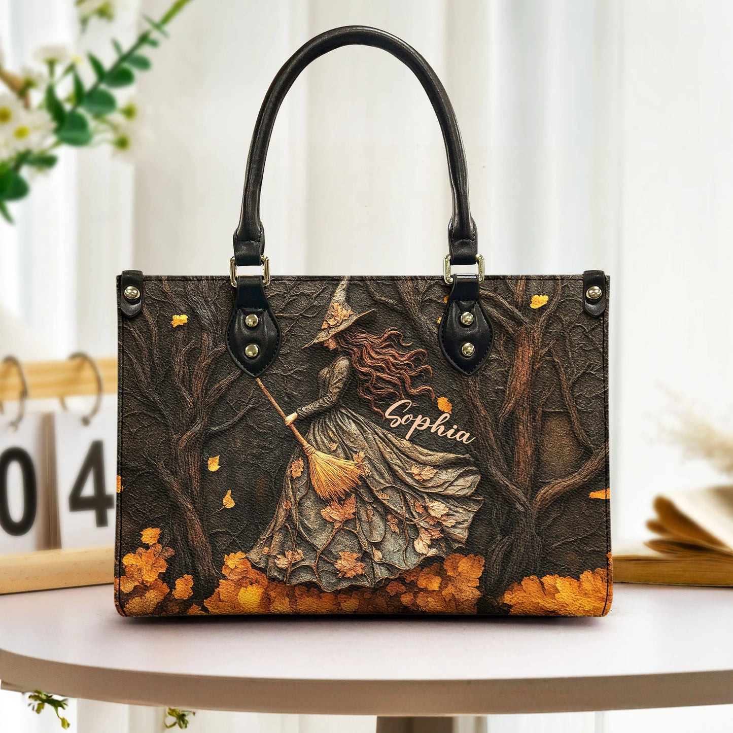 Halloween Witch - Personalized Leather Handbag