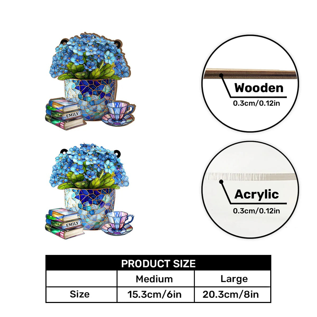 Book And Tea - Personalized Window Hanging Suncatcher