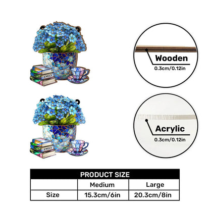 Book And Tea - Personalized Window Hanging Suncatcher