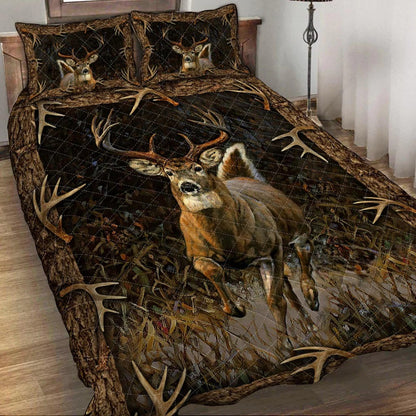 Deer Hunting Quilt Set - Gift For Deer Lovers, Christmas