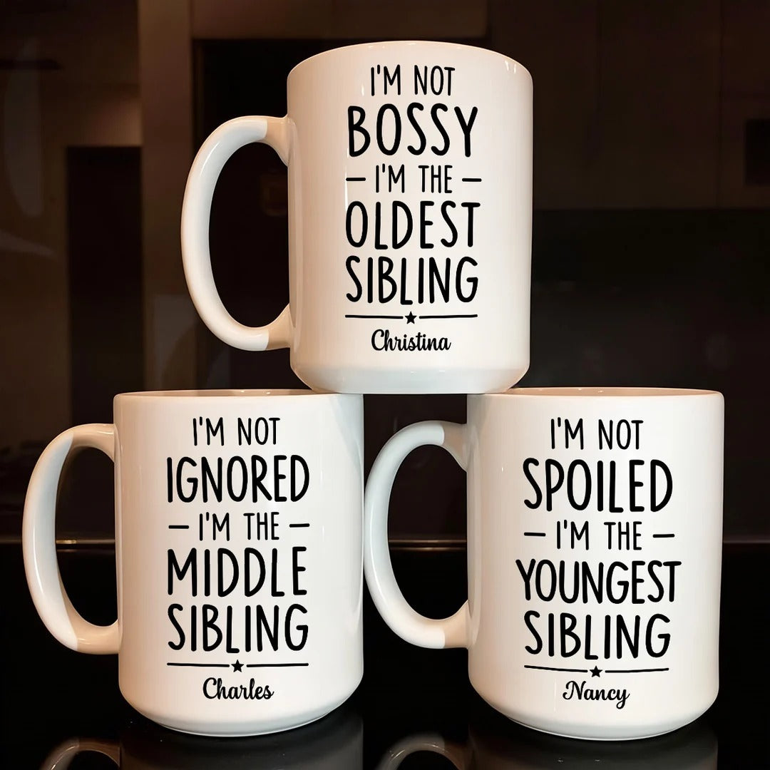Sibling Truth Trio - Personalized Ceramic Coffee Mug